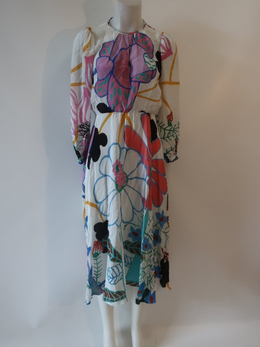 Womens Soler White, Multi Design Belted Maxi Dress S